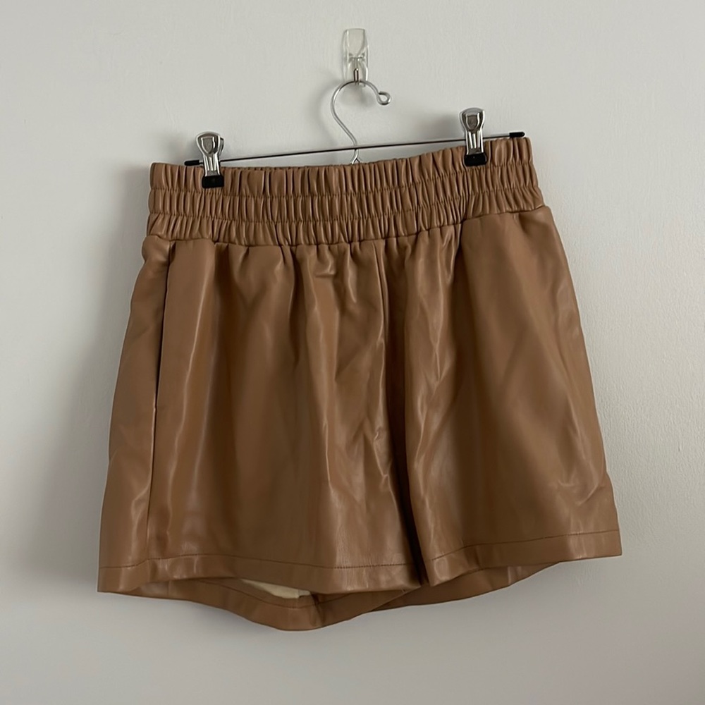 Faux leather shorts